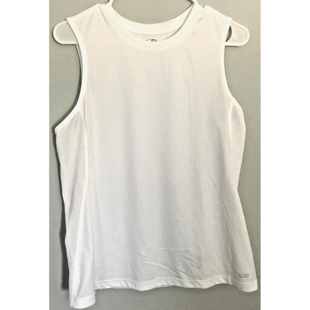 Champion Tank Top Shirt Womens Large White Performance Sleeveless Athletic Gym